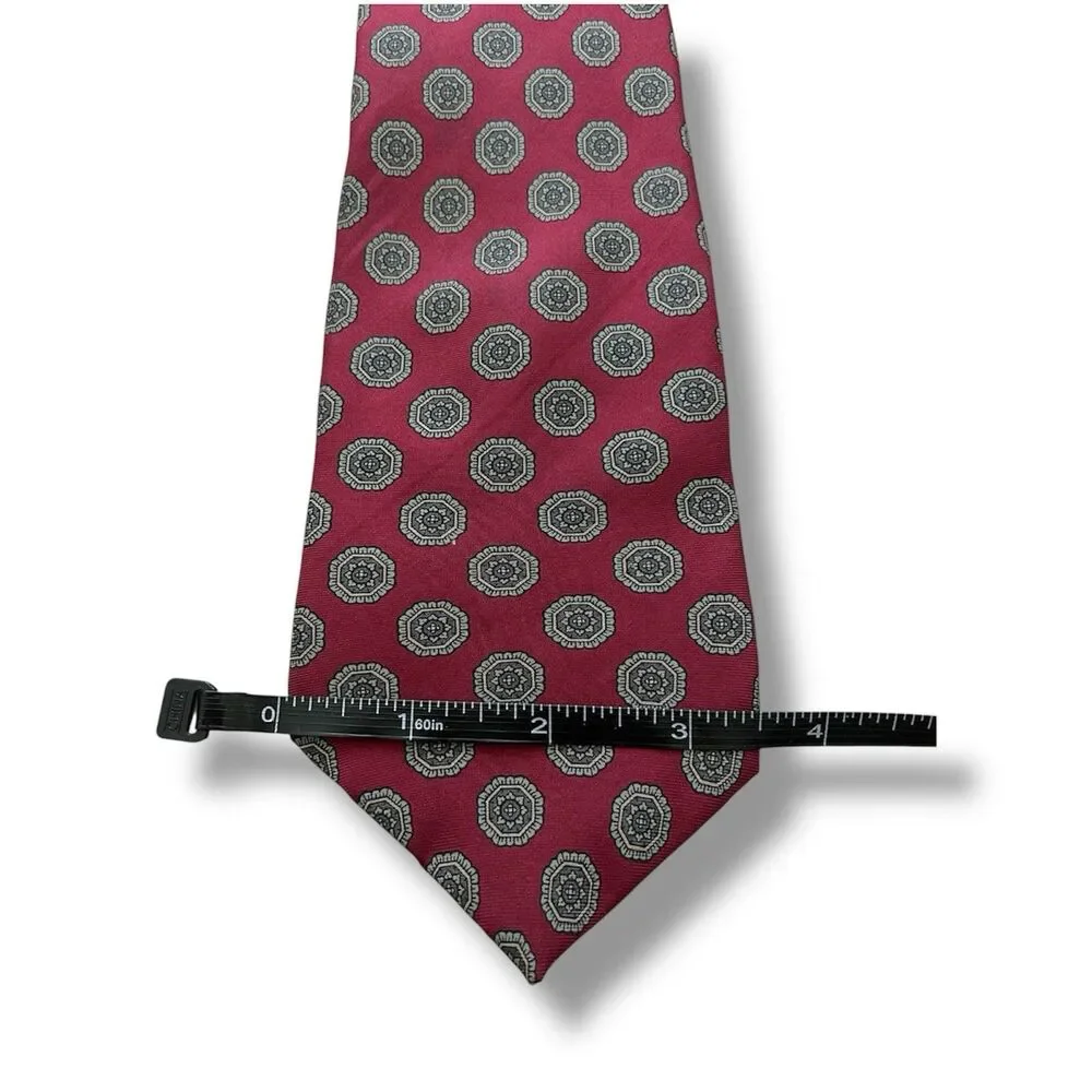 Vtg Red Men Tie 100% Silk 56” X 3.5”